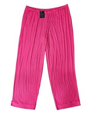 NWT Tommy John Womens 2XL Micro Rib Lounge Sleep Pants Pink Pull On Pockets Soft
